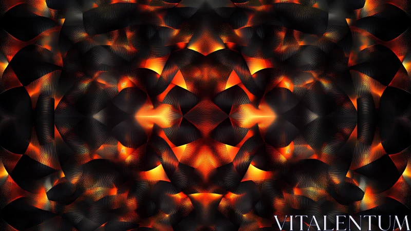 Fiery Abstract Pattern With Glowing Orange and Black Textures.