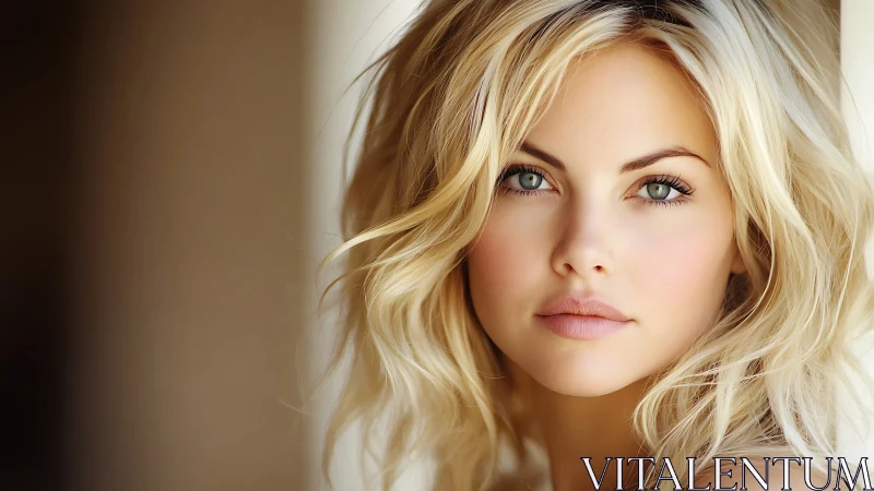High-resolution blonde portrait with shallow-depth optics.