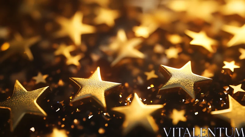 Golden stars scattered in a dreamy, softly glowing light.