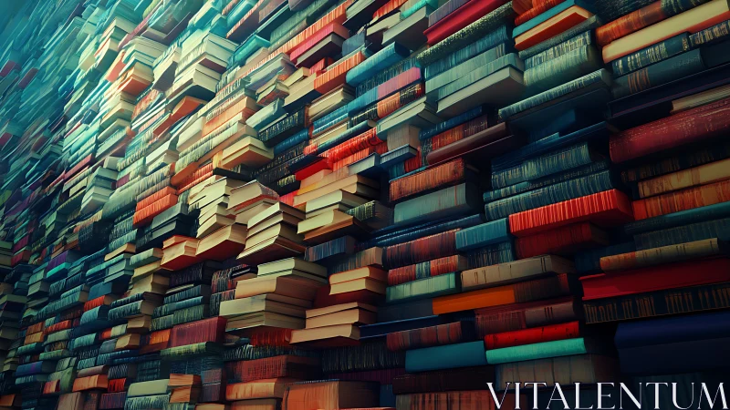 Endless floating library wall captures knowledge in motion