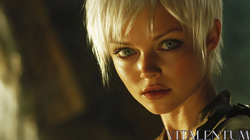 Silver haired wanderer studies the light with fierce calm