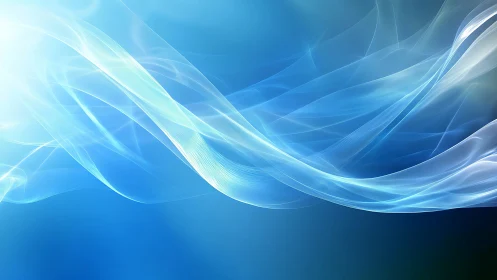 Luminous blue energy waves flow across radiant gradient field.