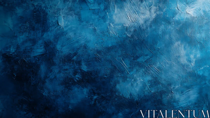 Textured blue abstract background with layered brush strokes.