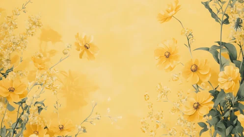 Golden Blooms Dance Through Honeyed Light and Shadow.