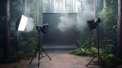 Film Production Setup in Misty Forest Studio.