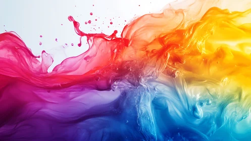 Joyful rush of rainbow color swirling across the canvas.