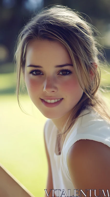 Woman Portrait with Golden Hour Backlighting and Natural Hair Styling