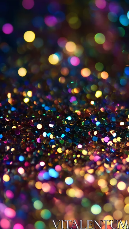 Out-of-focus multicolored glitter surface with bokeh lights.
