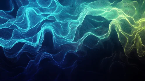 Gentle Neon Currents Flowing Through A Dreamlike Night Sky.