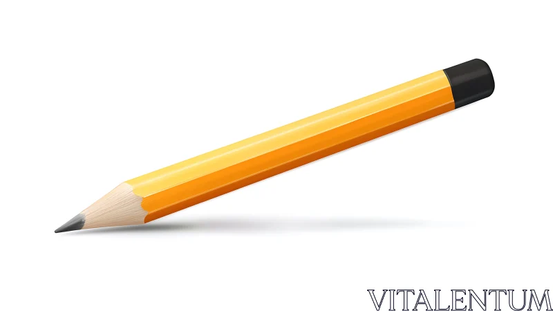 Stubby yellow pencil hovers midair, plotting crisp ideas