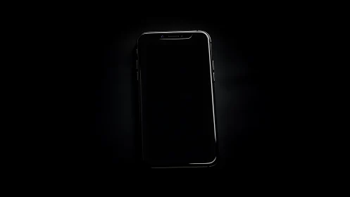 Glowing Smartphone in Darkness.