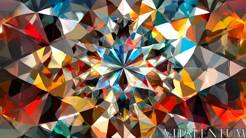 Prismatic crystal shards burst into a kaleidoscope of color