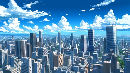 High-density neo-urban skyline under stratocumulus-draped sky.