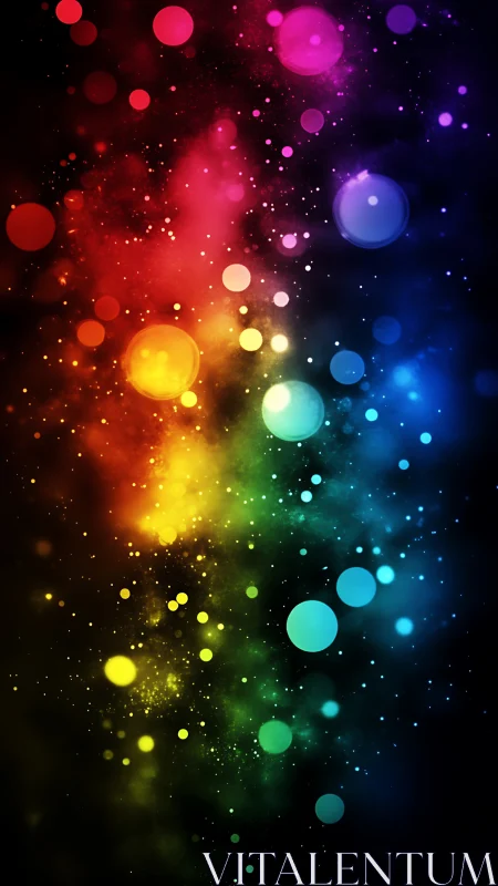 Chromatic bokeh nebula across deep cosmic black field.