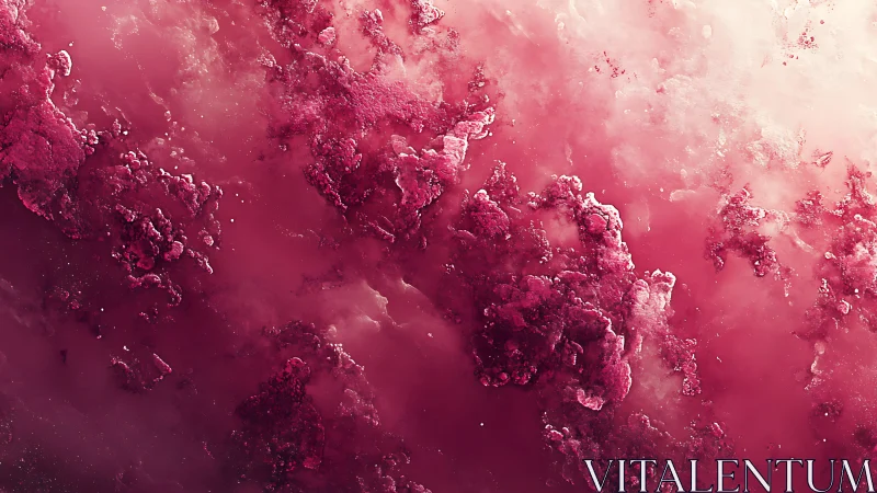 Crimson nebulous cloudscape renders abstract deep-space turbulence