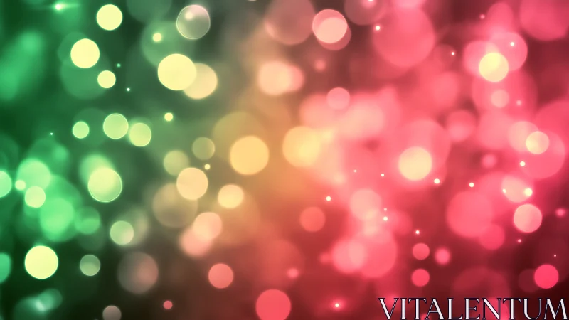 Glowing green and pink bokeh lights in a cozy soft blur.