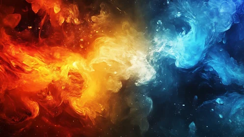 Fire and Ice: Opposing Elemental Forces Collision