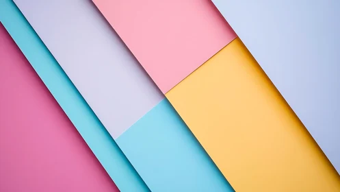 Geometric pastel panels in diagonal layered flat color composition
