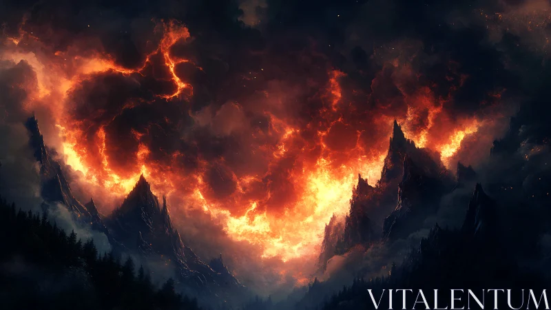 Apocalyptic Inferno Valley with Towering Rock Formations