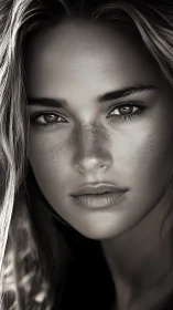 Freckled starlight lingers across a grayscale summer gaze