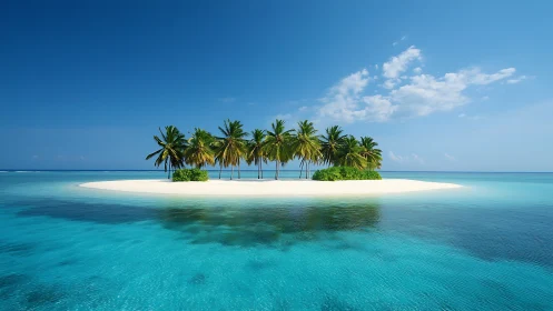 Pristine Paradise Island Surrounded by Turquoise Waters