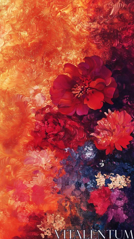 Glowing floral daydream in swirling sunset colors.