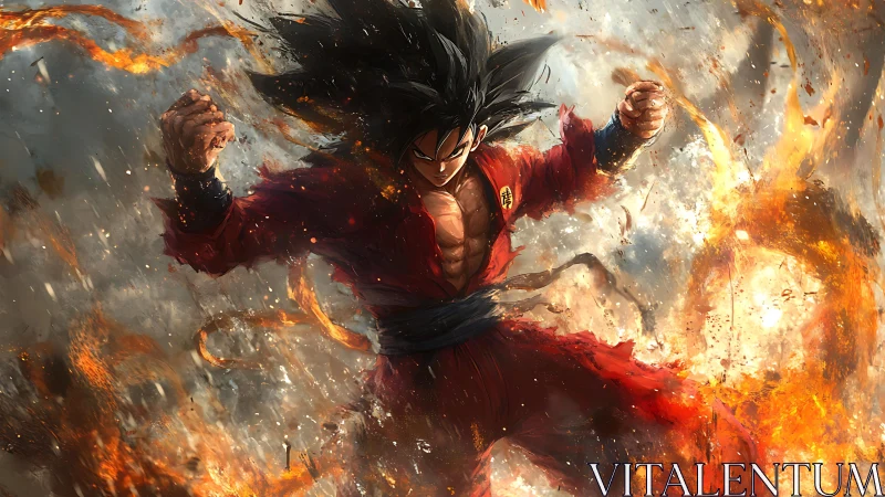 Flameborn martial comet charging through a storm of sparks.