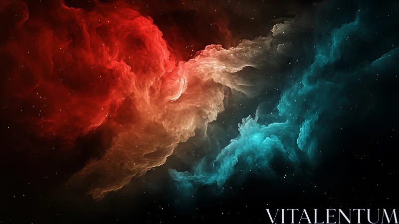 Bipolar chromatic nebula confrontation in interstellar vacuum.