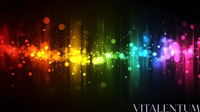 Glowing rainbow soundwave of colorful light and motion.