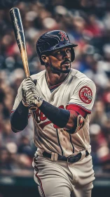 Right-handed batter in pre-swing rotational loading phase.