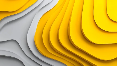 Abstract layered paper art in yellow and gray with modern style.