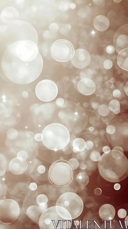 Soft bokeh light orbs drift across warm sepia haze