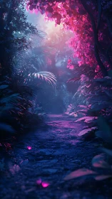 Neon Forest Sanctuary: A Glowing Journey Through Nature.