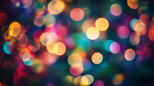 Defocused chromatic bokeh field in layered optical blur map.