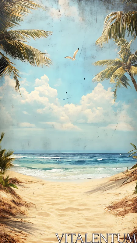 Paradise Through Palm Shadows: A Coastal Dream.