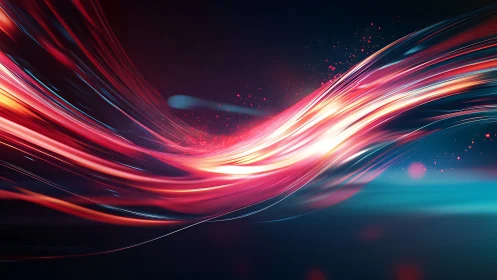 Light rivers race through neon night in liquid motion