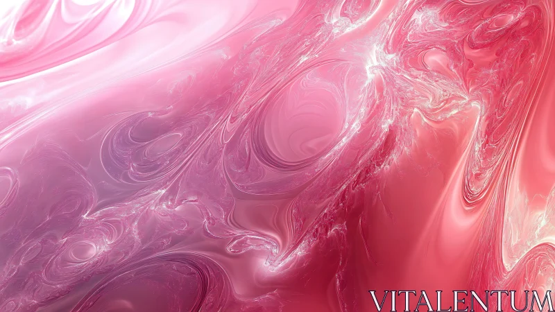 Pink fractal fluid gradient with swirling abstract contours.
