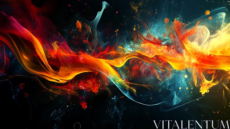 Solar rivers collide in neon night, painting restless galaxies.