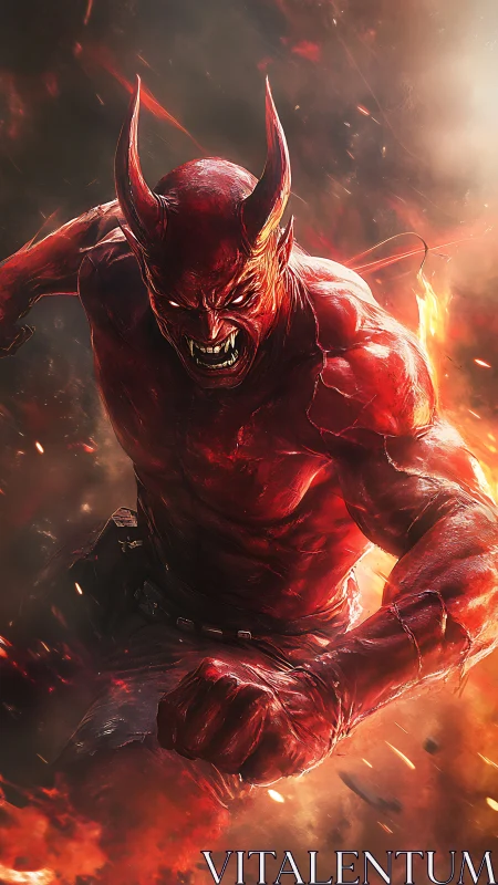 Infernal horned sprinter in high-energy pyrogenic motion field.