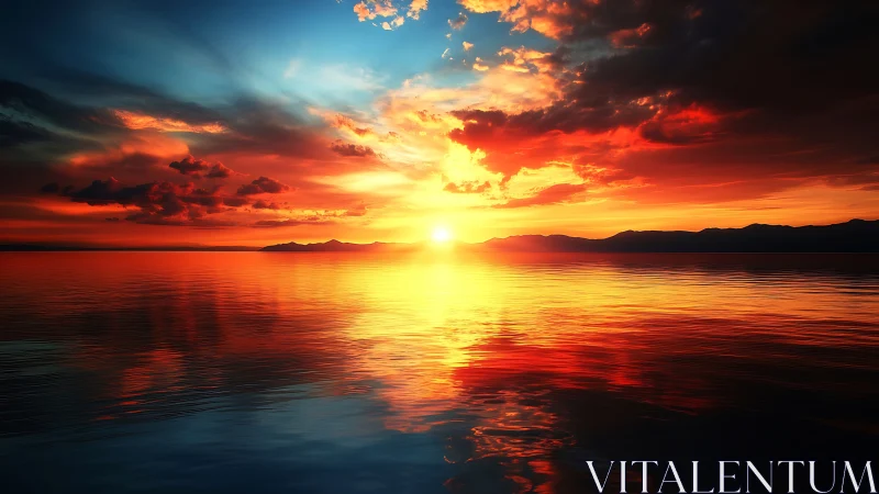 Burning horizon teaches calm water to glow like liquid fire