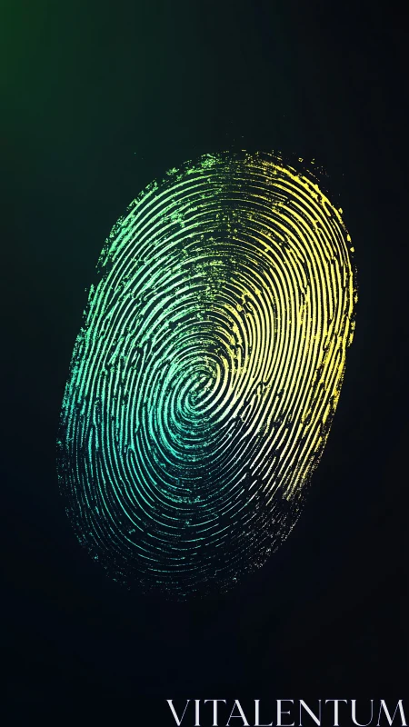 Glowing fingerprint spiral celebrating your unique identity.