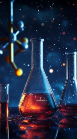 Glowing science beakers sparkling with curious night energy.
