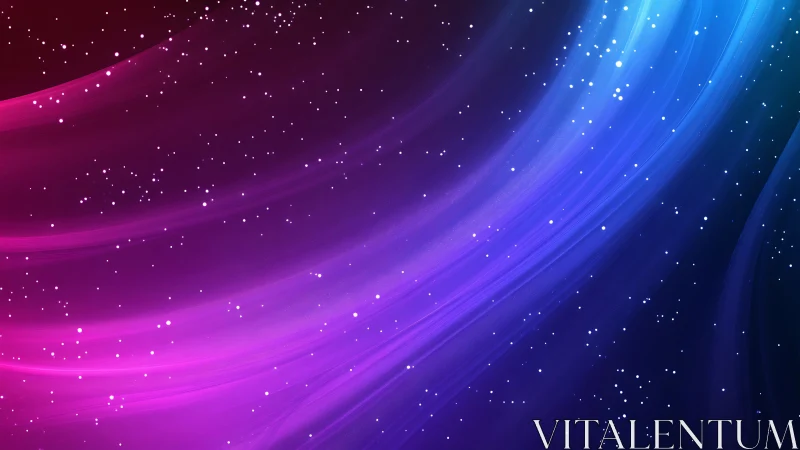 Cosmic light streams flow through vivid magenta and blue space.