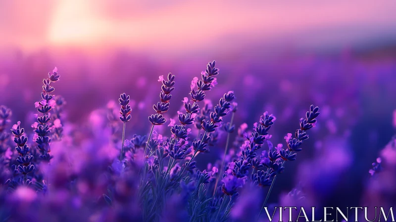 Lavender Field Depth: Shallow Focus Floral Rendering