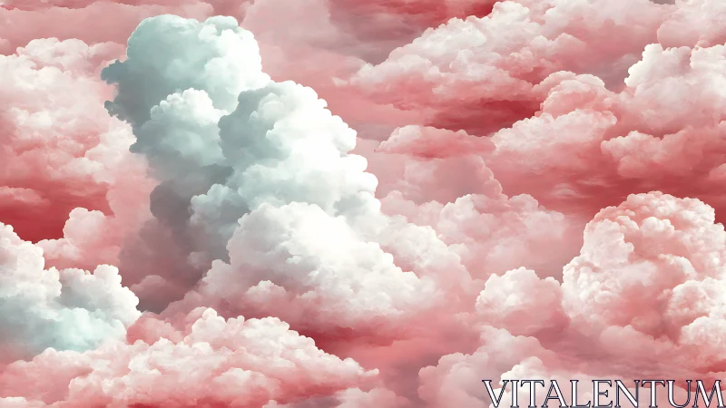 Cotton cloudscape rendered in pastel pink volumetrics.