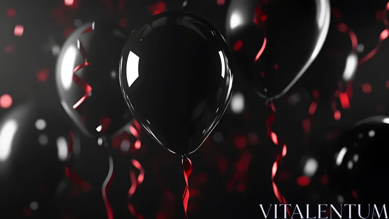 Black Balloon with Red and White Particle Dynamics.