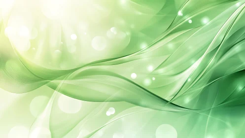 Green luminous waveforms with translucent flowing gradients.