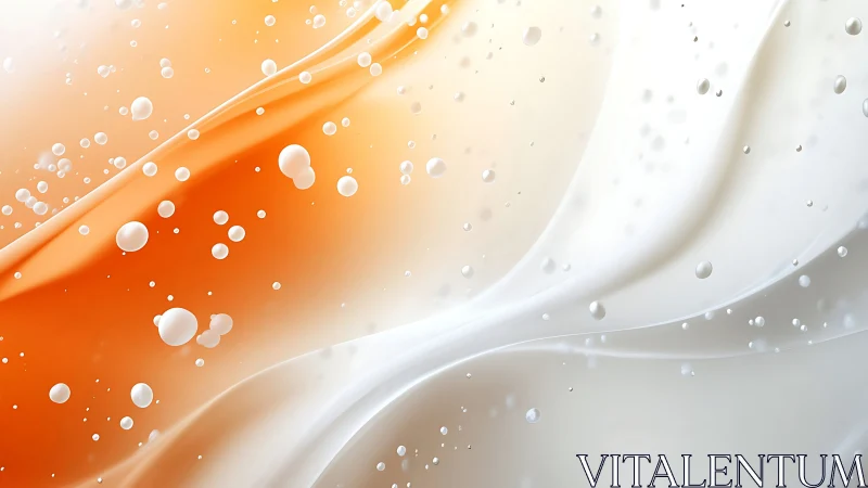 Creamwave duet of orange and ivory in floating bubblescape.