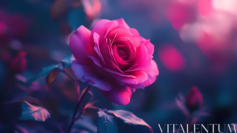 Magenta Rose with Chromatic Depth-of-Field Rendering Technical Analysis.