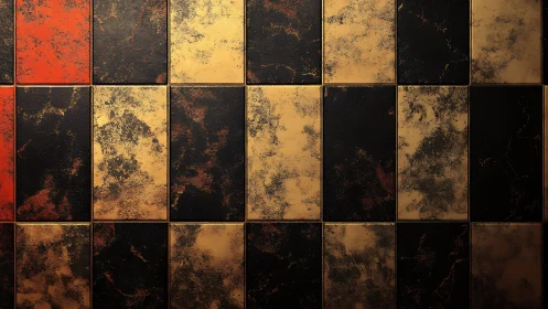 Weathered gold and ember tiles in a cozy abstract grid.